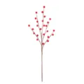 Artificial red berry stem for Christmas tree decoration, DIY wreath floral arrangement. - Holly Red Berries - 5 Prongs 25 Berries