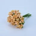 Artificial Berry Stamen Bunch Yellow DIY Craft Floral Accessory for Wedding Gift Box Decor - Champagne