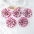 Set van kunstmatige chrysant dahlia bloemhoofdjes voor huwelijksfeest bloemdecoratie 5st - Paars