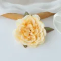Tête de fleur de pivoine en soie artificielle pour décoration florale de fête de mariage DIY - Jaune