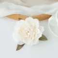 Tête de fleur de pivoine blanche artificielle pour décoration de mariage DIY artisanat - Crème