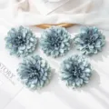 Artificial dahlia flower heads blue grey faux floral for wedding decoration wreath DIY crafts - Ink Blue