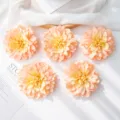Artificial peach dahlia flowers decoration set for home wedding party craft floral 5pcs - Orange