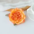 Tete de fleur artificielle pivoine pour decoration de mariage DIY orange jaune en soie - Jaune Orangé