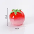 Mini ornamento di pomodoro in resina con stelo verde, graziosa decorazione DIY rosso sfumato. - 42# Pomodoro