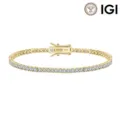 Bracciale tennis minimalista in oro 10K con diamanti da laboratorio VVS per l'uso quotidiano - Stile 2.59-3.78CT DEF/VVS-VS / Rotondo S925 Argento Placcato Platino 6.5 Pollici