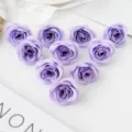 Têtes de roses artificielles violettes de 4cm pour la décoration de mariage DIY - Violet