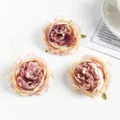Kunstmatige pioenroos bloemhoofdjes roze bruiloft feest DIY decoratie bloemstuk - koffiekleur