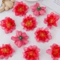 Cabezas de flores artificiales de seda crisantemo para manualidades coronas y accesorios Hanfu - Rojo