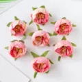 Künstliche Rosen Teeblumenköpfe, rosa Floraldekoration für DIY Geschenkpackung und Kränze. - Pfirsichrosa