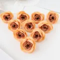 Têtes de roses artificielles 4cm pour décoration de mariage boîte cadeau bricolage mur floral. - Jaune Orangé