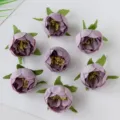 Künstliche violette Teerosen-Blütenköpfe für DIY-Kränze, Geschenkboxen und Blumen-Dekorationen. - Hellviolett