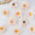 Cabezas de flores artificiales rosa para accesorios de pelo y manualidades DIY. - Rosa Claro