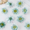 Cabezas de flores de seda artificial para manualidades coronas y accesorios para el cabello. - Azul lago
