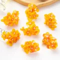 Yellow artificial hydrangea flower heads DIY craft accessories for hair clips and wedding wall decor. - Dark Yellow