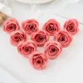 Têtes de roses artificielles roses 4cm fausses fleurs pour boîte cadeau DIY mariage décor - Rose Pêche