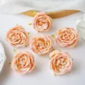 Artificial peony flower heads, pink silk roses, pastoral style DIY floral decoration setup. - Flesh Pink