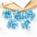 Blue artificial hydrangea flower heads for DIY crafts, hair accessories and wedding decor. - Lake Blue