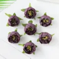 Künstliche violette Rosenblüten Retro Teeblumen Simulation Blumen für Kranz DIY Dekoration Geschenkbox - Dunkellila