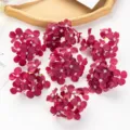 Artificial hydrangea flower heads for DIY crafts, hair accessories, and wedding decoration. - Red