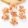 Artificial hydrangea flower heads DIY hair accessories wedding floral decor supplies - Coffee