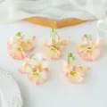 Flores artificiales rosa campanilla DIY seda accesorios cabello Hanfu boda decoración - Rosa Champaña