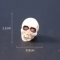 Mini resin skull figurine, Halloween micro landscape ornament, 1.1x0.9cm spooky decor. - Resurrection Skull