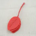 Artificial red fabric leaves with wire stems for DIY wedding garlands and craft accessories. - 1 Bundle 10 Pieces / Red