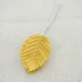Gold artificial leaf with white wire stem for DIY wedding crafts and handmade floral garlands. - 1 Bundle 10 Pieces / Gold