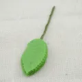 Artificial green fabric leaves with wire stem for DIY floral wreaths and wedding crafts supply - 1 Bundle 10 Pieces / Green