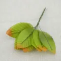 Artificial wire leaves simulation green leaf bunch for DIY handmade wedding garland crafts accessories. - 1 Bundle 10 Pieces / Red and Green
