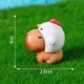 Cute capybara figurine with chicken hat, resin mini animal ornament for desktop decor. - No. 4 Capybara with Headgear
