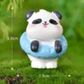 Süße Harz Panda Figur mit blauem Schwimmring Mikro Landschaft Desktop Dekoration 3.5cm - Nr. 6 Bär mit Schwimmring