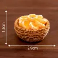 Miniature fake orange basket dollhouse toy DIY decoration micro landscape desktop ornament - No. 1 Golden Yellow