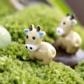 Mini resin cow figurine for micro landscape decor, cute animal ornament desktop toy. - Grey Cow - 1 Piece