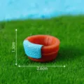 Miniatur Kunstharz Badewanne Ornament, roter Eimer mit blauem Handtuch für Mikro-Landschaft. - Nr. 9 Wanne