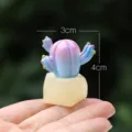 Mini kleurrijke hars cactus pot figurijn, schattig desktop vetplant decoratie ornament. - Dromerige cactus nr. 11 (eenvoudige verpakking)