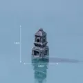 Miniature resin pagoda sculpture for micro landscape bonsai and tea table decoration. - Style 4