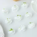 Artificial white rose silk flower heads for DIY crafts, wedding decoration and hair accessories. - White
