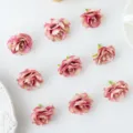 Artificial silk rose flower heads pink fake flowers for wedding party decoration set. - Dusty Pink