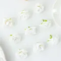 Artificial white rose silk flower heads for DIY crafts, wedding decoration and corsage making. - Pink White
