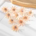 Artificial daisy fabric flower heads for DIY crafts, hat, shoe, and bag accessories. - Snow Bud Green