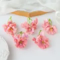 Cabezas de flores de seda artificial rosa para manualidades DIY y accesorios de Hanfu. - Rosa Claro