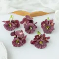Cabezas de flores moradas artificiales para manualidades DIY, flores de seda para accesorios. - Rojo Vino Oscuro