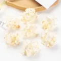 Artificial hydrangea flower heads, silk DIY floral craft material for hair accessories and decor. - Off White