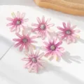 Artificial pink daisy silk flower heads for DIY crafts, floral boxes, apparel and home decor accessories. - Light Rose