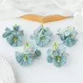 Flores artificiales de seda azul accesorios para cabello DIY estilo boda Hanfu. - Azul lago