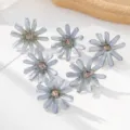 Artificial small daisy silk fabric flower heads for DIY crafts, home decor and accessories. - Gray