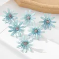 Artificial daisy silk flower heads for DIY crafts, wedding home decor and accessories. - Lake Blue