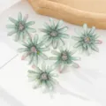 Artificial silk daisy flower heads for DIY crafts, scrapbooking, and home decoration. - Dark Green